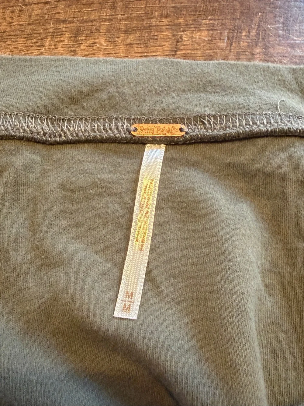 Free People Bell Sleeve Tie Back Top Olive Cotton Poplin Bateau Neck Medium